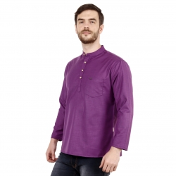 Mens Violet Short Kurta